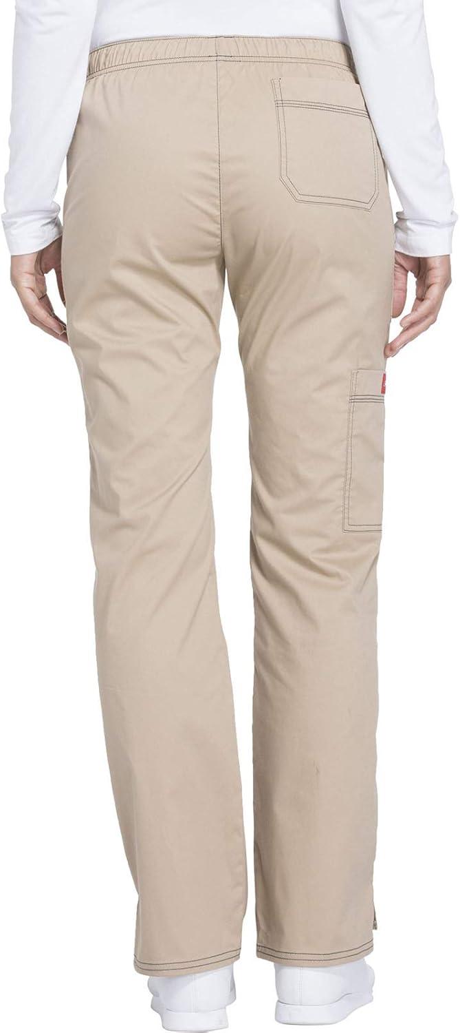imageGen Flex Scrubs for Women Stretch Drawstring Cargo Pants for Women DK100Dark Khaki