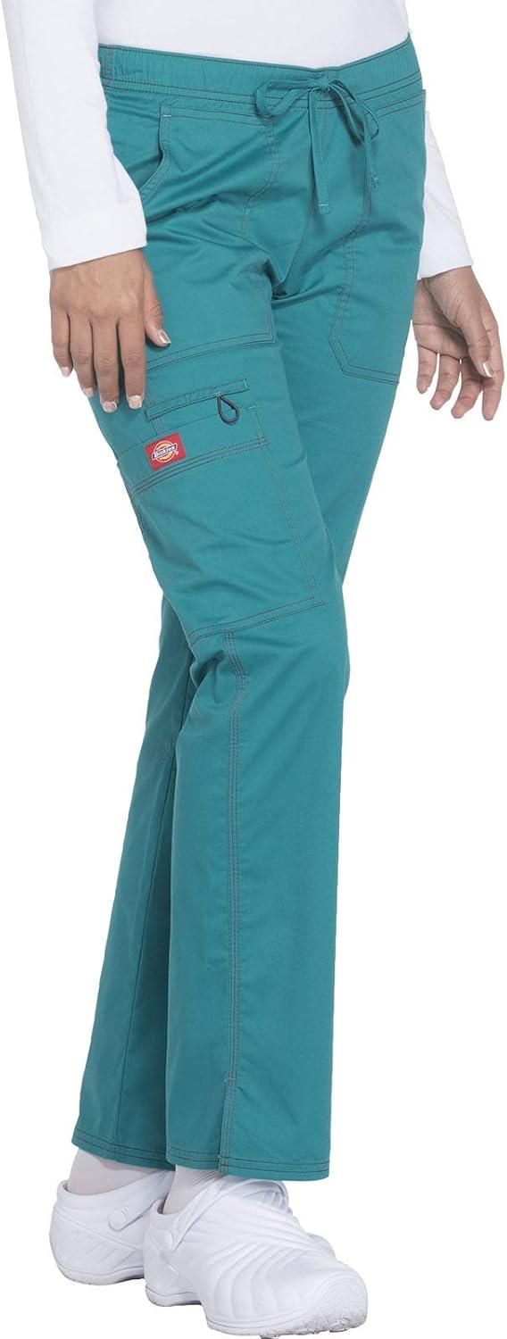imageGen Flex Scrubs for Women Stretch Drawstring Cargo Pants for Women DK100Teal