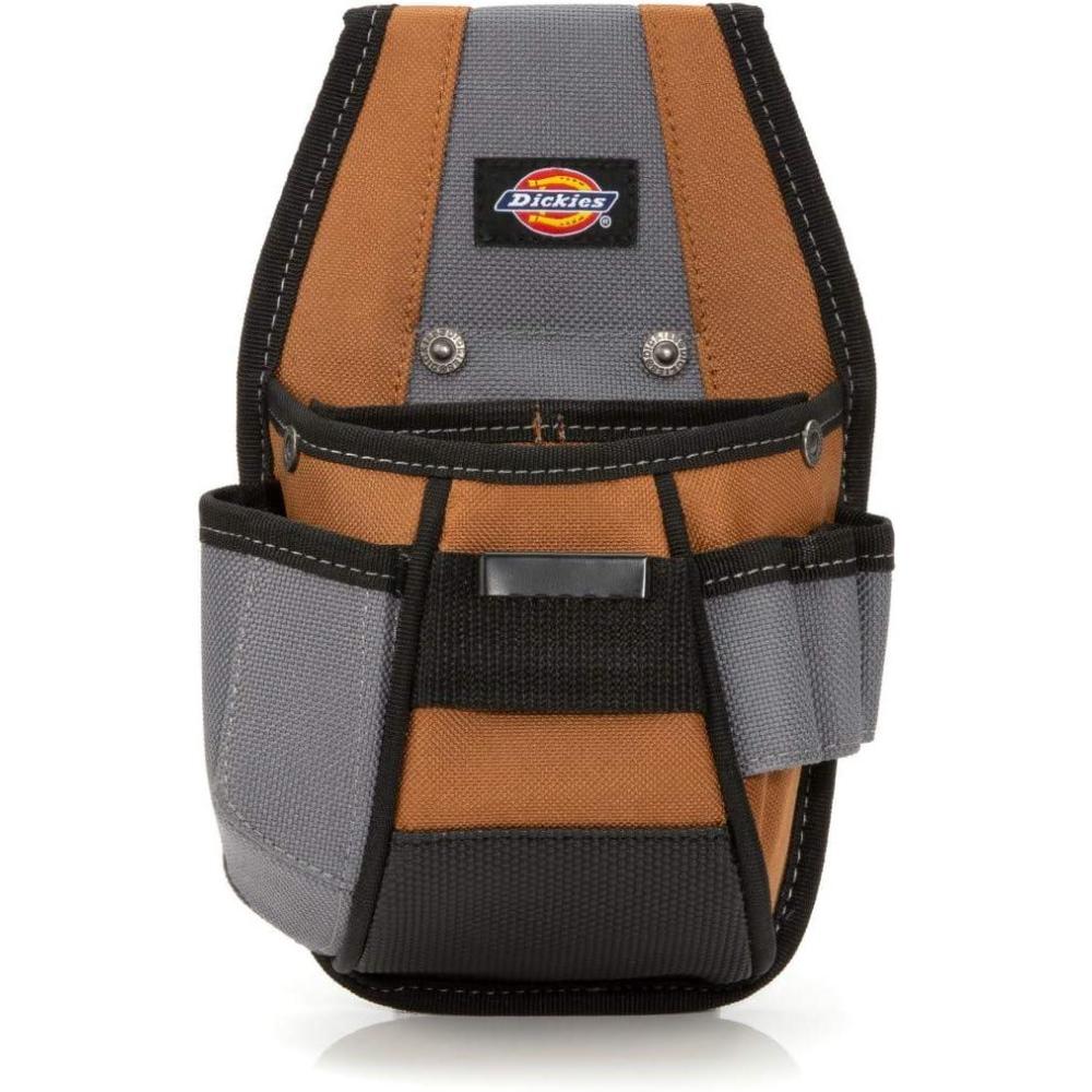 imageDickies 4Pocket Rigid Tool Pouch with Tape Clip Universalfit Steel Clip for Tool Belt Tunnel Loop