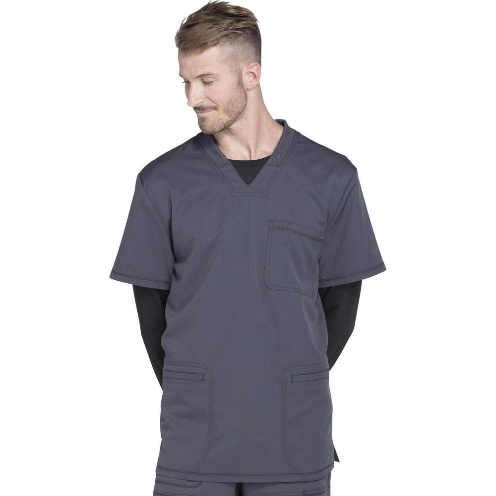 imageDickies Dynamix Men Scrubs Top VNeck DK640Pewter
