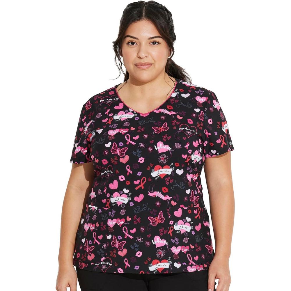imageDickies EDS Women Scrubs Top VNeck Print DK852Hope Heals