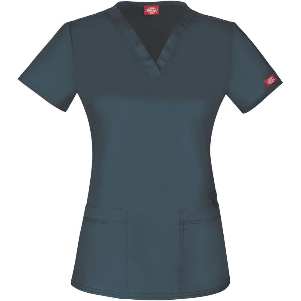 imageDickies EDS Women Scrubs Top VNeck Print DK876Caribbean