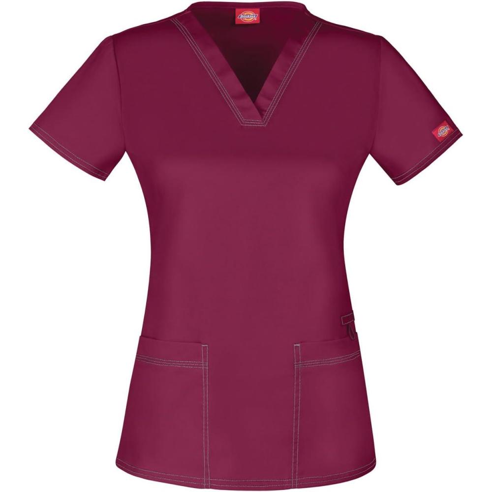 imageDickies EDS Women Scrubs Top VNeck Print DK876Dwine