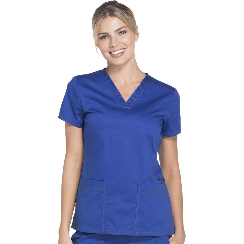 imageDickies EDS Women Scrubs Top VNeck Print DK876Galaxy Blue
