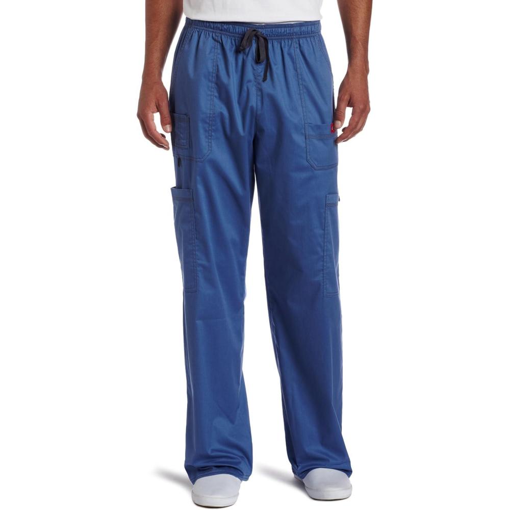 imageDickies Gen Flex Men Scrubs Pant Drawstring Cargo 81003Blue Fog