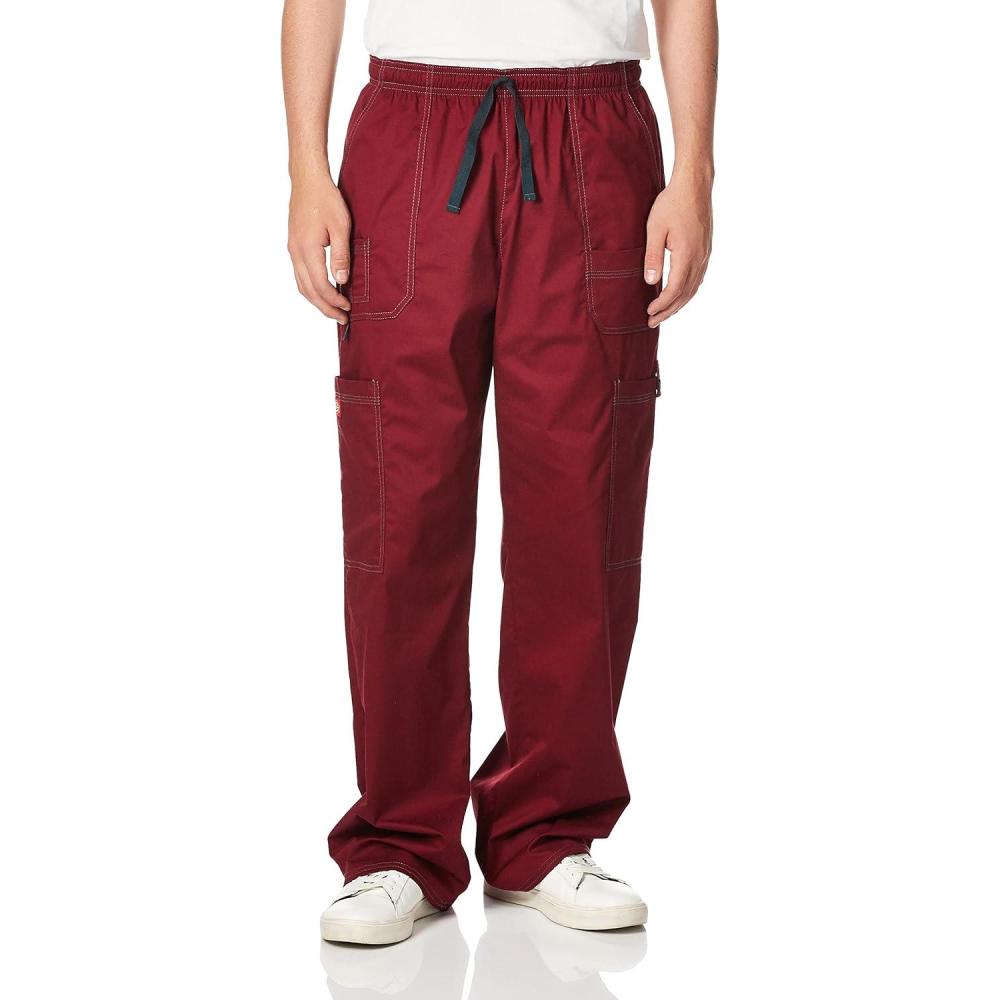 imageDickies Gen Flex Men Scrubs Pant Drawstring Cargo 81003Wine