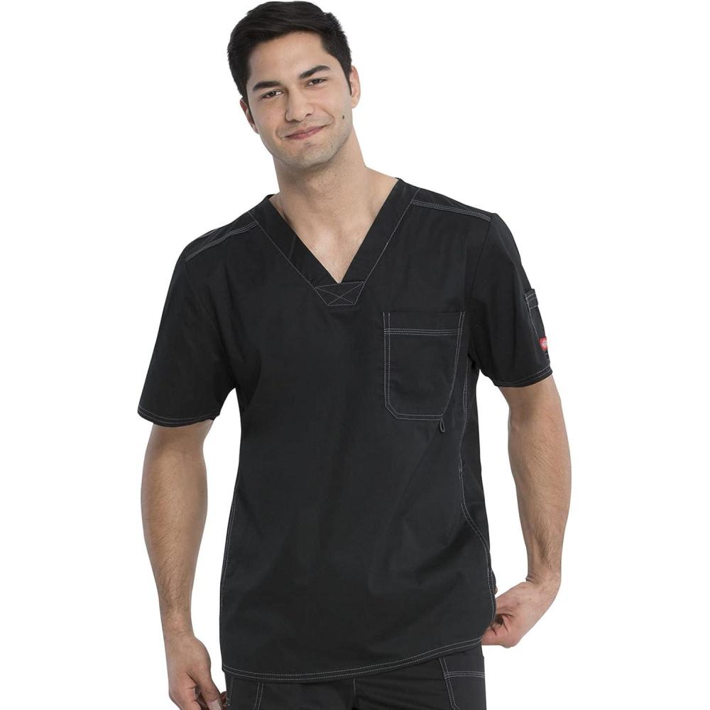 imageDickies Gen Flex Men Scrubs Top VNeck 81722Black