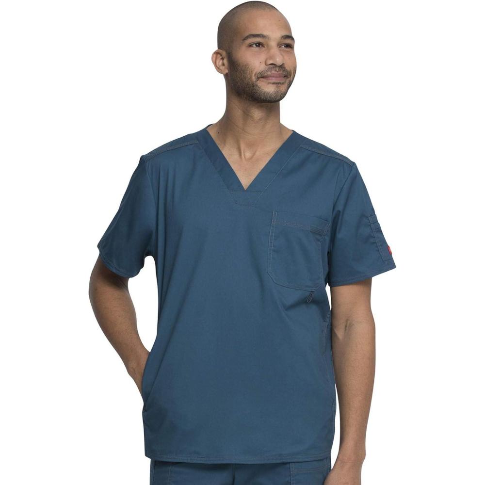 imageDickies Gen Flex Men Scrubs Top VNeck 81722Caribbean