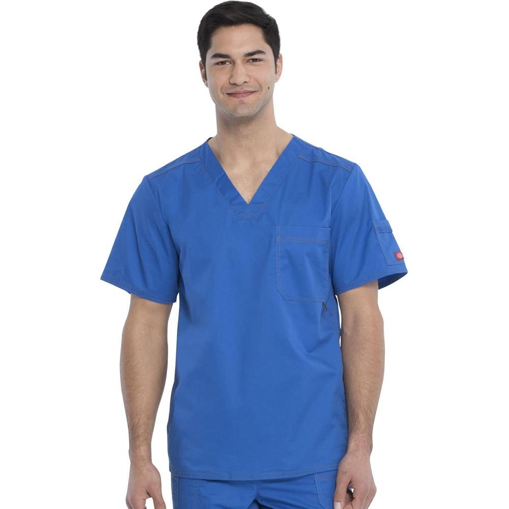 imageDickies Gen Flex Men Scrubs Top VNeck 81722Royal Blue