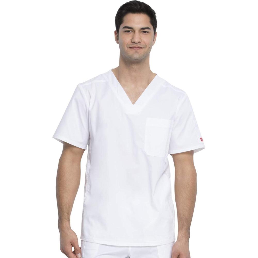imageDickies Gen Flex Men Scrubs Top VNeck 81722White