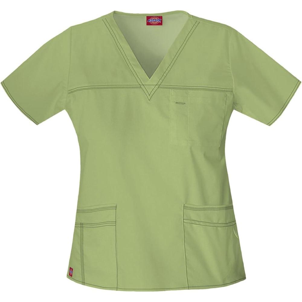 imageDickies Gen Flex Women Scrubs Top VNeck 817455Desert Sage