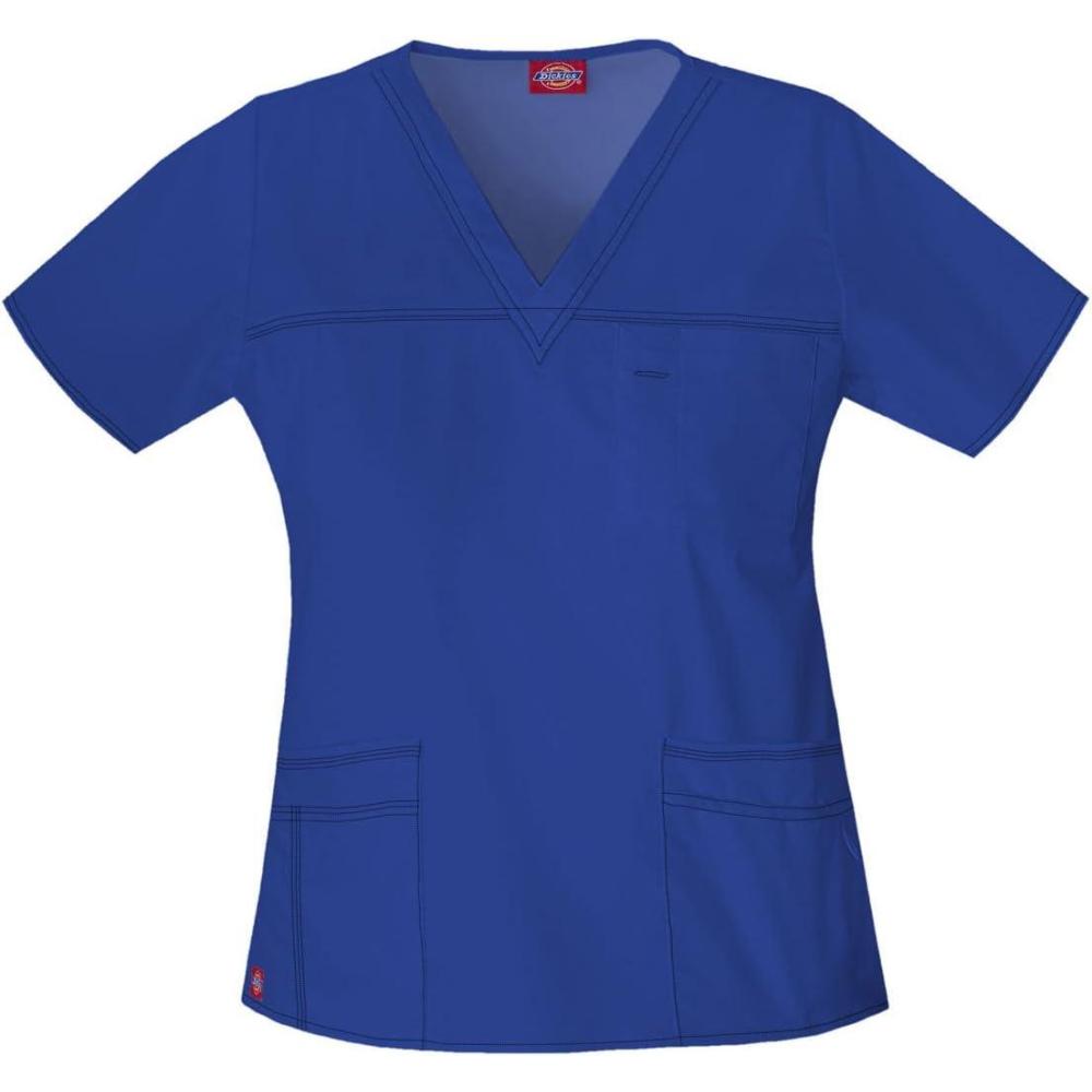 imageDickies Gen Flex Women Scrubs Top VNeck 817455Galaxy Blue