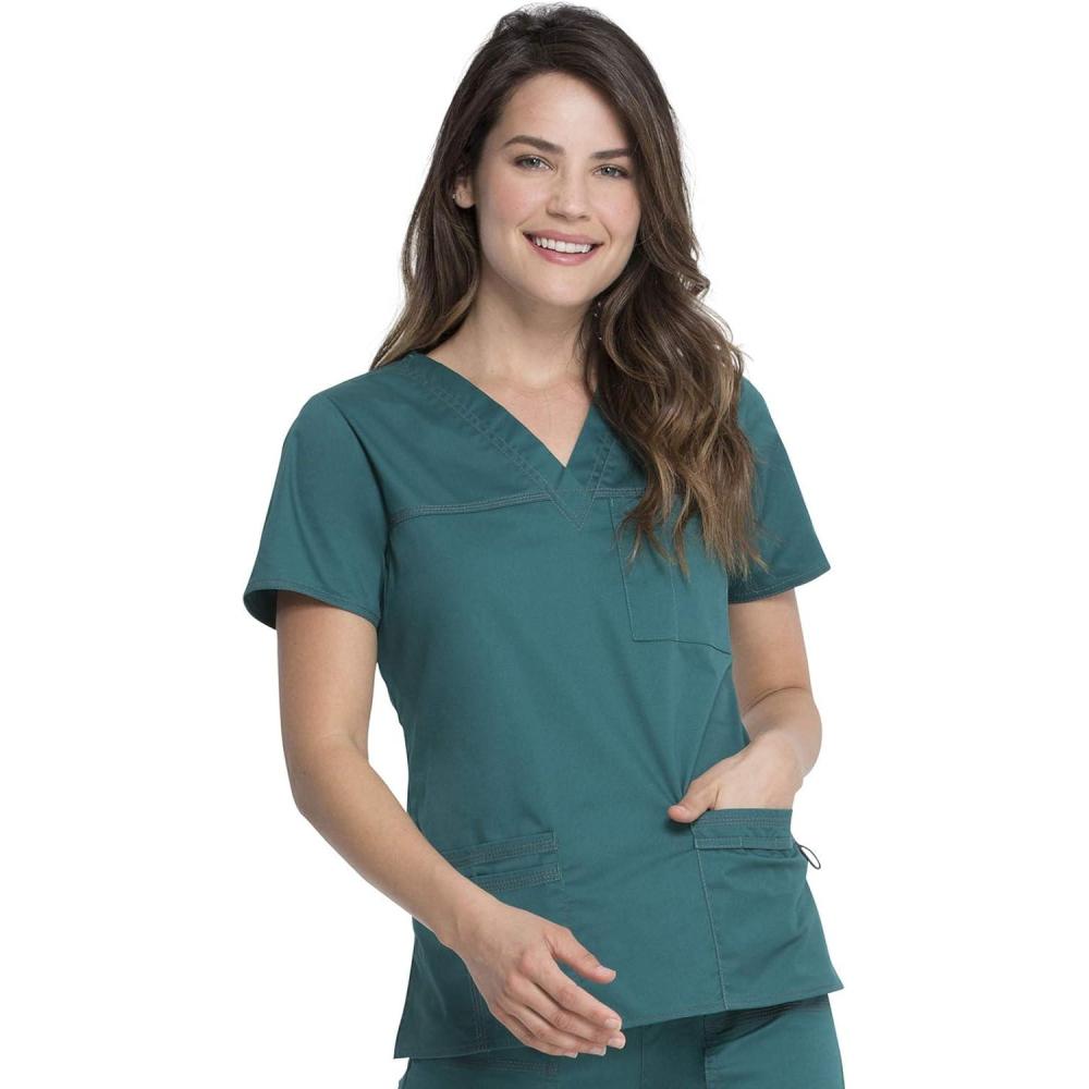 imageDickies Gen Flex Women Scrubs Top VNeck 817455Hunter