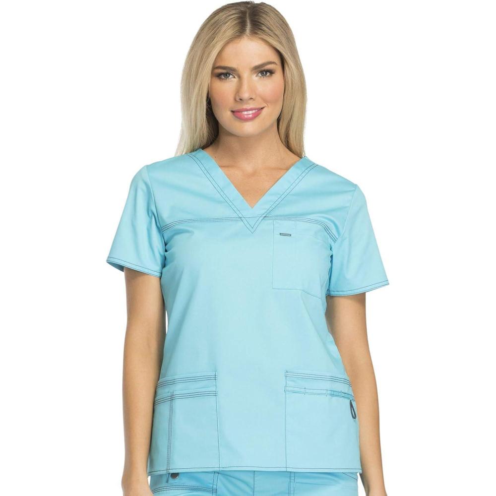 imageDickies Gen Flex Women Scrubs Top VNeck 817455Icy Turquoise