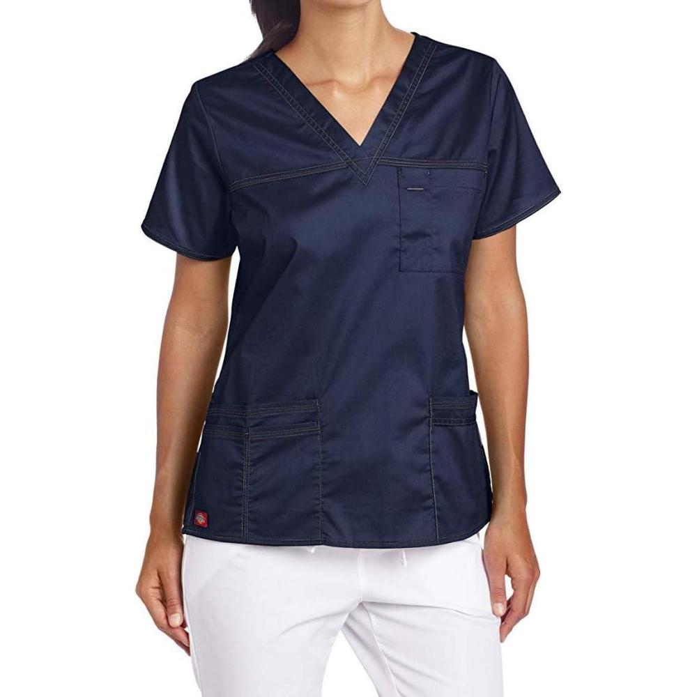 imageDickies Gen Flex Women Scrubs Top VNeck 817455Navy