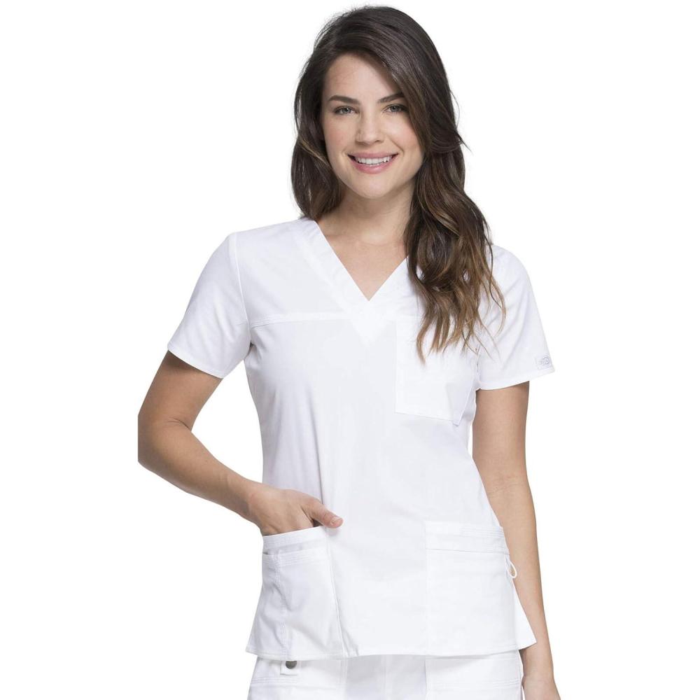 imageDickies Gen Flex Women Scrubs Top VNeck 817455White