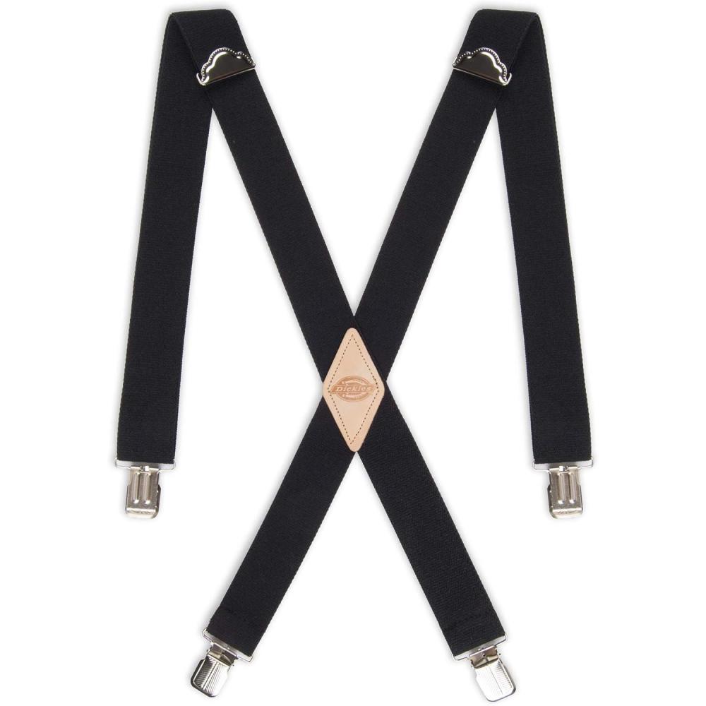 imageDickies Mens 114quot Solid Straight Clip Suspender  Adjustable Fit HeavyDuty ClipsBlack