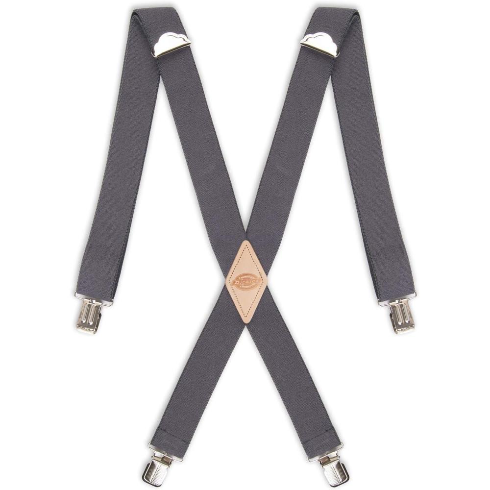 imageDickies Mens 114quot Solid Straight Clip Suspender  Adjustable Fit HeavyDuty ClipsCharcoal