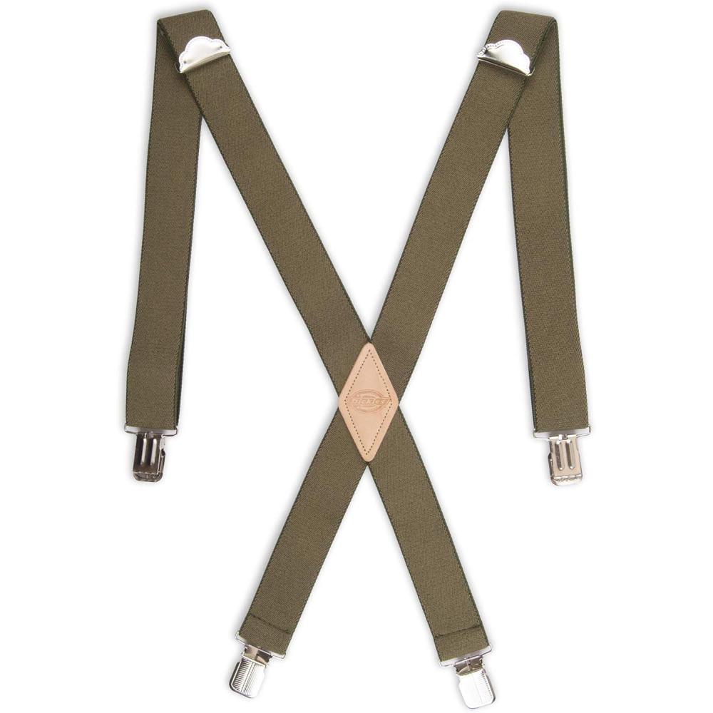 imageDickies Mens 114quot Solid Straight Clip Suspender  Adjustable Fit HeavyDuty ClipsOlive