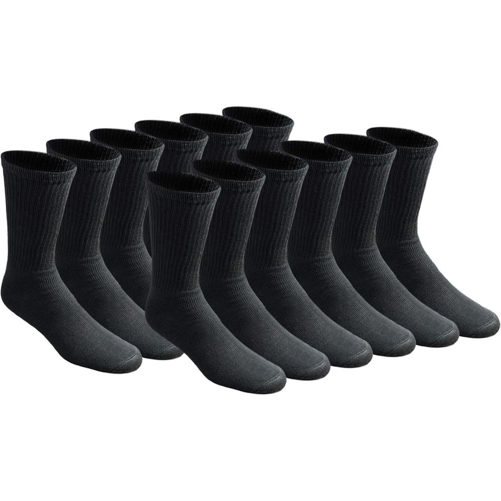 imageDickies Mens All Purpose Cushion Crew Socks Available in MXL 6 12 PairsBlack 12 Pairs