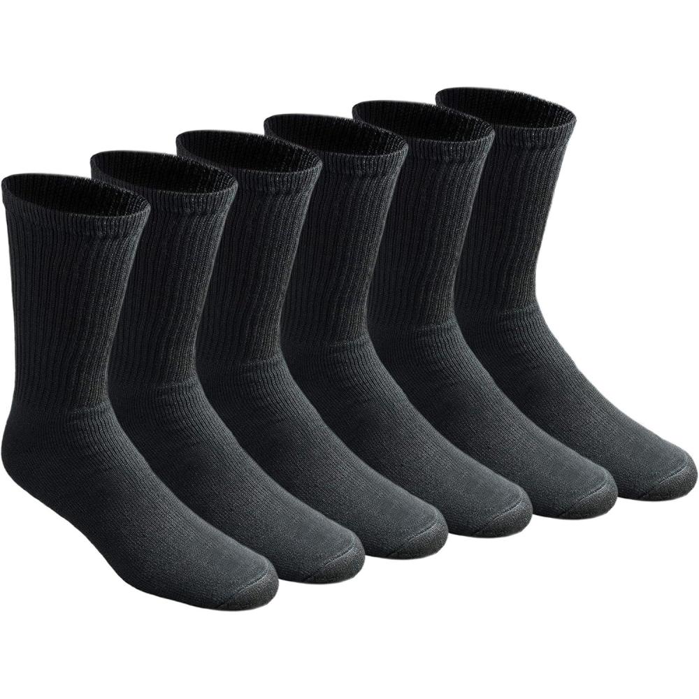 imageDickies Mens All Purpose Cushion Crew Socks Available in MXL 6 12 PairsBlack 6 Pairs