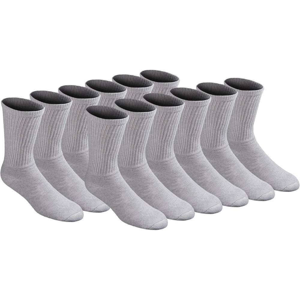 imageDickies Mens All Purpose Cushion Crew Socks Available in MXL 6 12 PairsGrey 12 Pairs