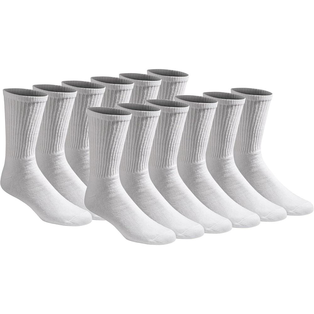 imageDickies Mens All Purpose Cushion Crew Socks Available in MXL 6 12 PairsWhite 12 Pairs