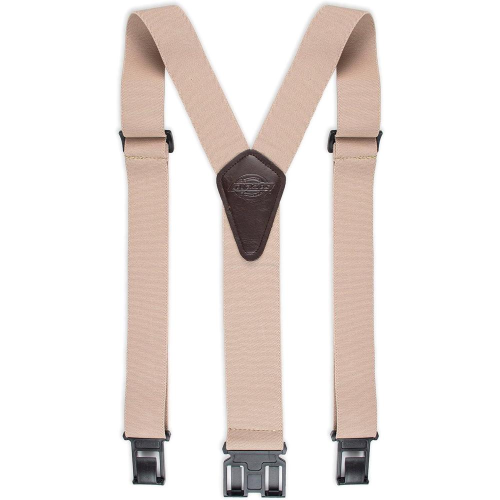 imageDickies Mens Belt Clip Stretch Suspenders  Adjustable Fit for Work or Casual WearBeige