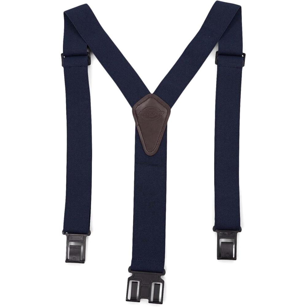 imageDickies Mens Belt Clip Stretch Suspenders  Adjustable Fit for Work or Casual WearNavy