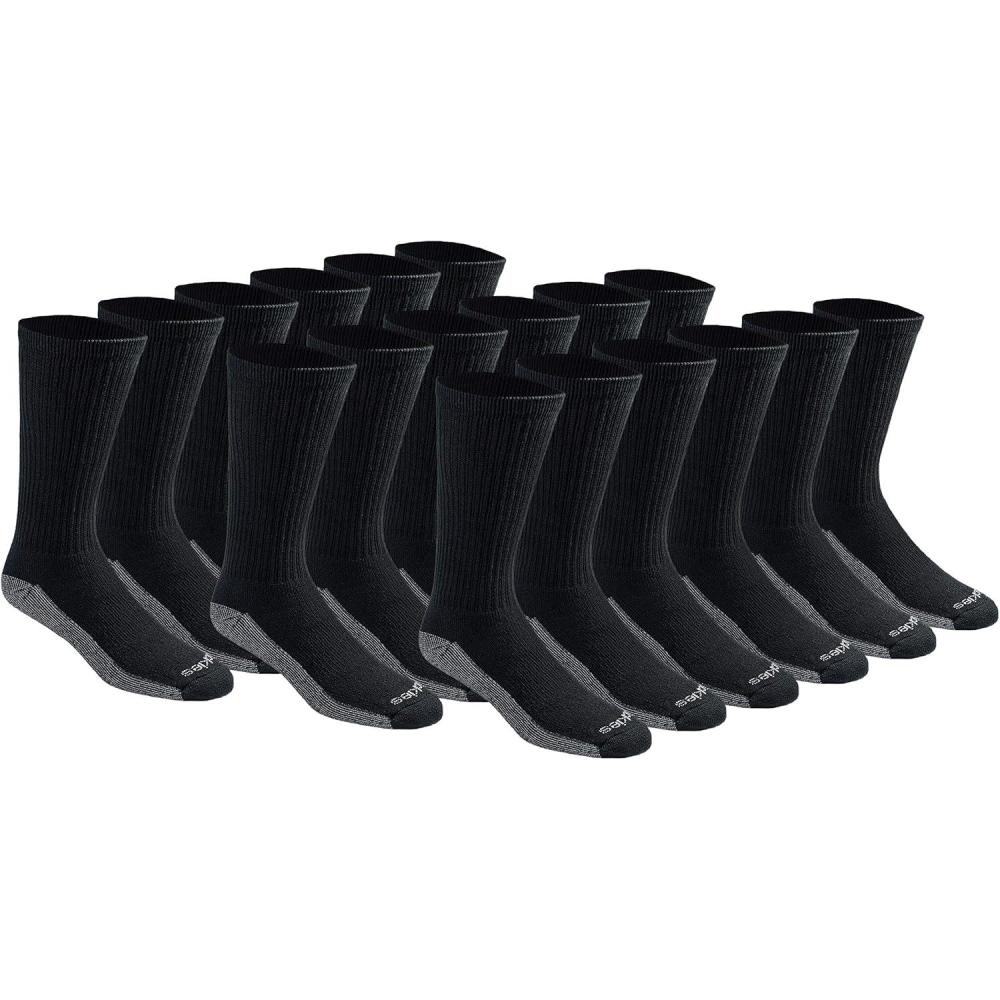 imageDickies Mens DriTech Original Moisture Control Crew Socks Available in MXXL 6 12 18 PairsBlack 18 Pairs