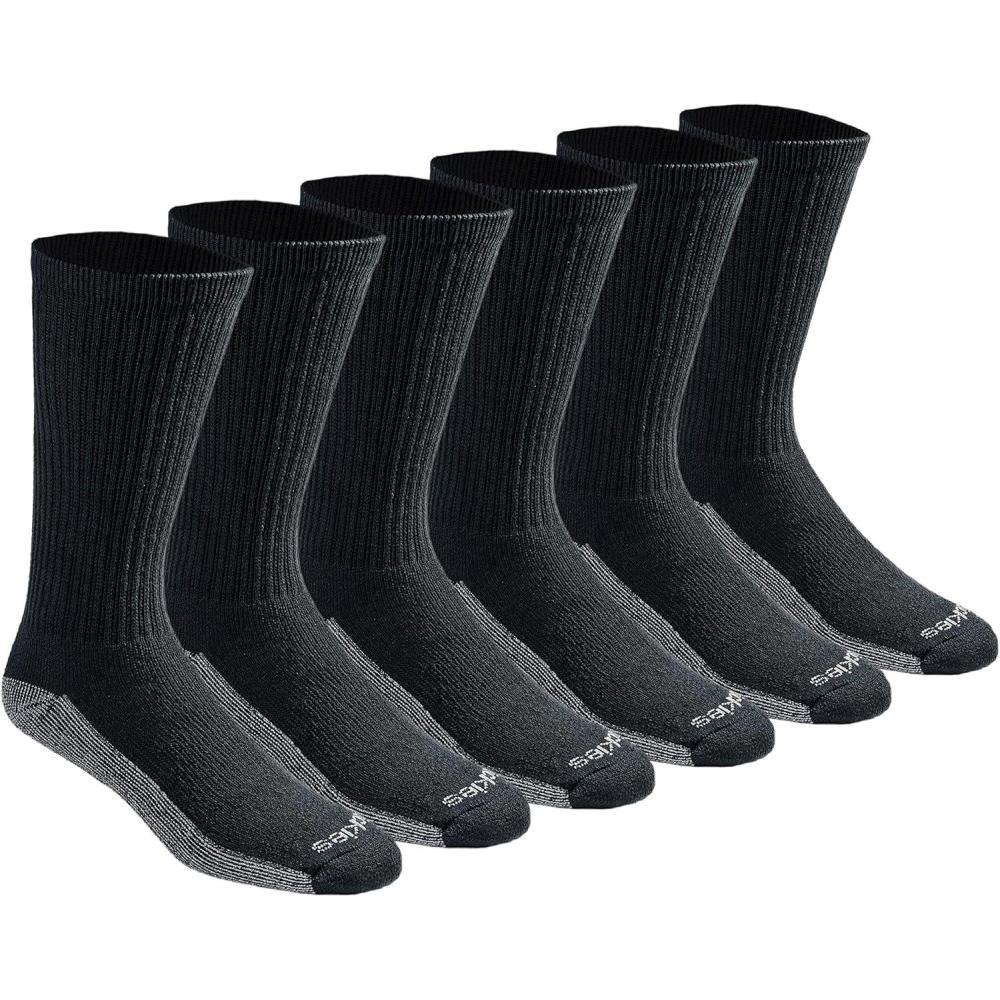 imageDickies Mens DriTech Original Moisture Control Crew Socks Available in MXXL 6 12 18 PairsBlack 6 Pairs