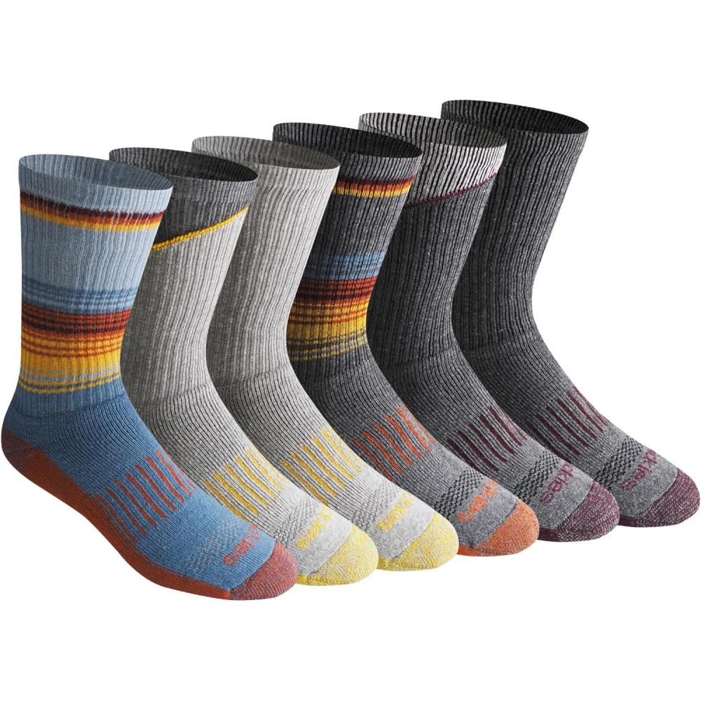 imageDickies Mens DriTech Original Moisture Control Crew Socks Available in MXXL 6 12 18 PairsBlue Assort 6 Pairs