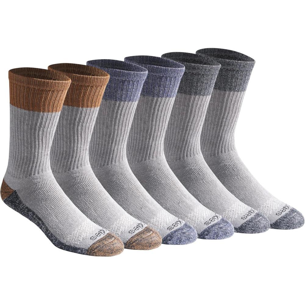 imageDickies Mens DriTech Original Moisture Control Crew Socks Available in MXXL 6 12 18 PairsColor Block Assorted 6 Pairs