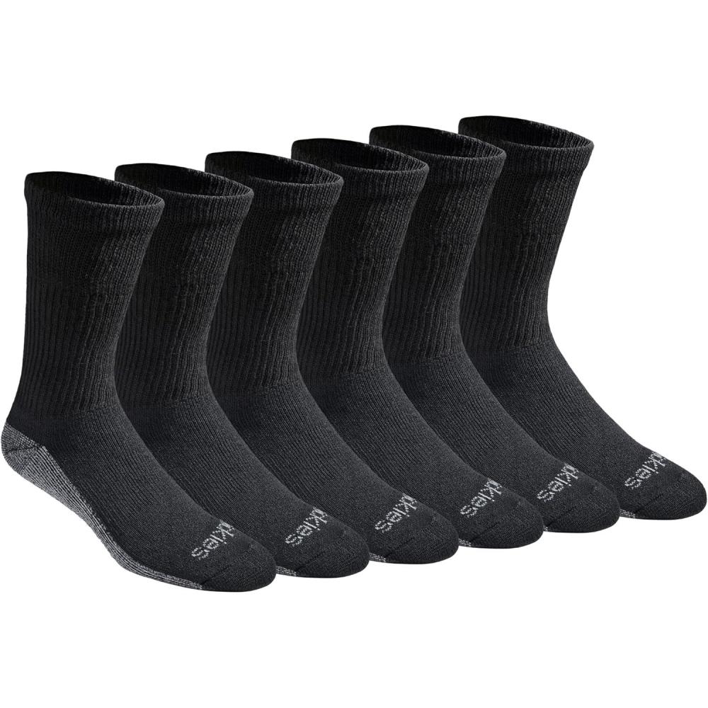 imageDickies Mens DriTech Original Moisture Control Crew Socks Available in MXXL 6 12 18 PairsComfort Widetop Black 6 Pairs