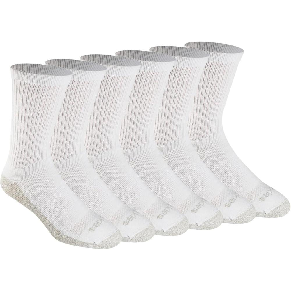 imageDickies Mens DriTech Original Moisture Control Crew Socks Available in MXXL 6 12 18 PairsCopper White 6 Pairs