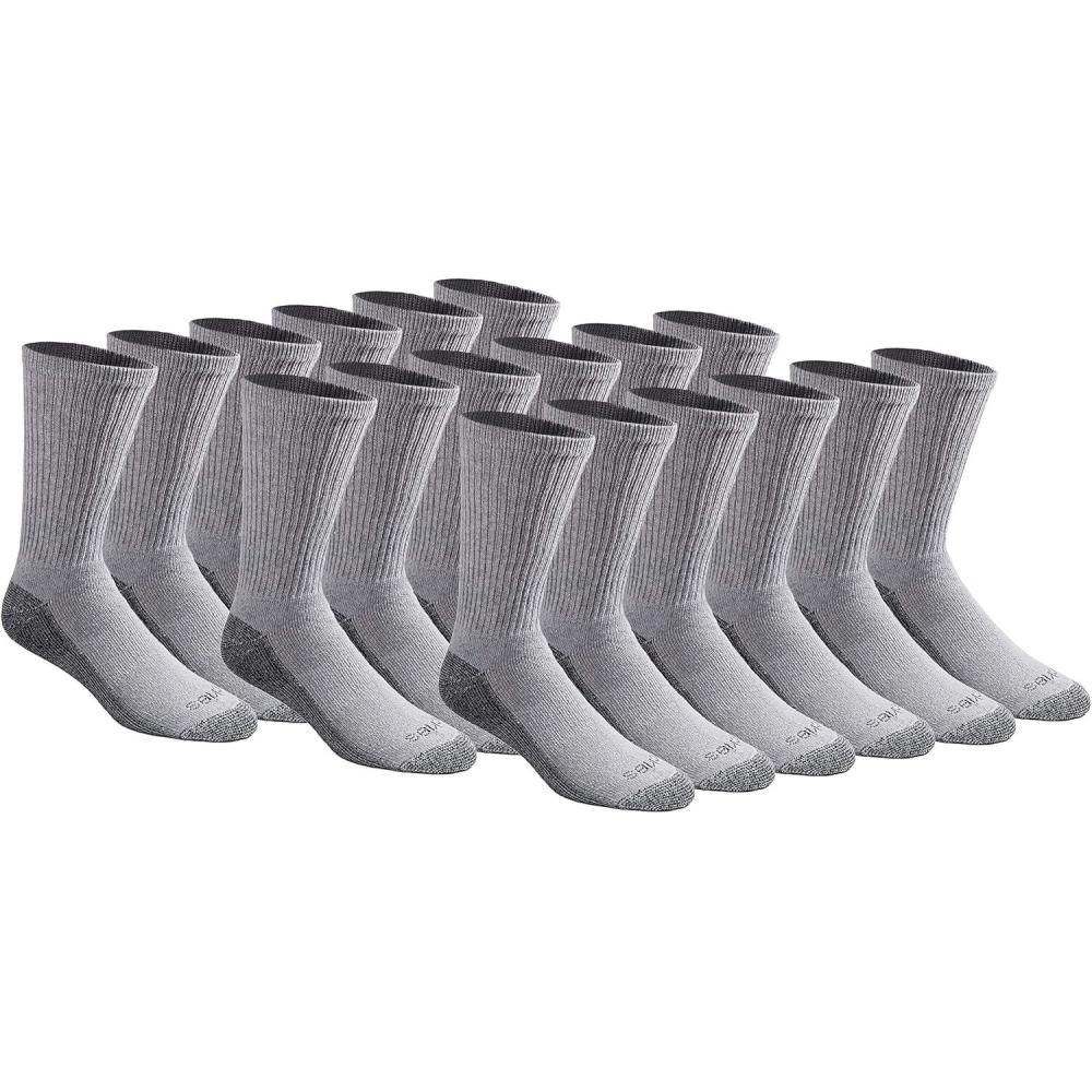 imageDickies Mens DriTech Original Moisture Control Crew Socks Available in MXXL 6 12 18 PairsGray 18 Pairs