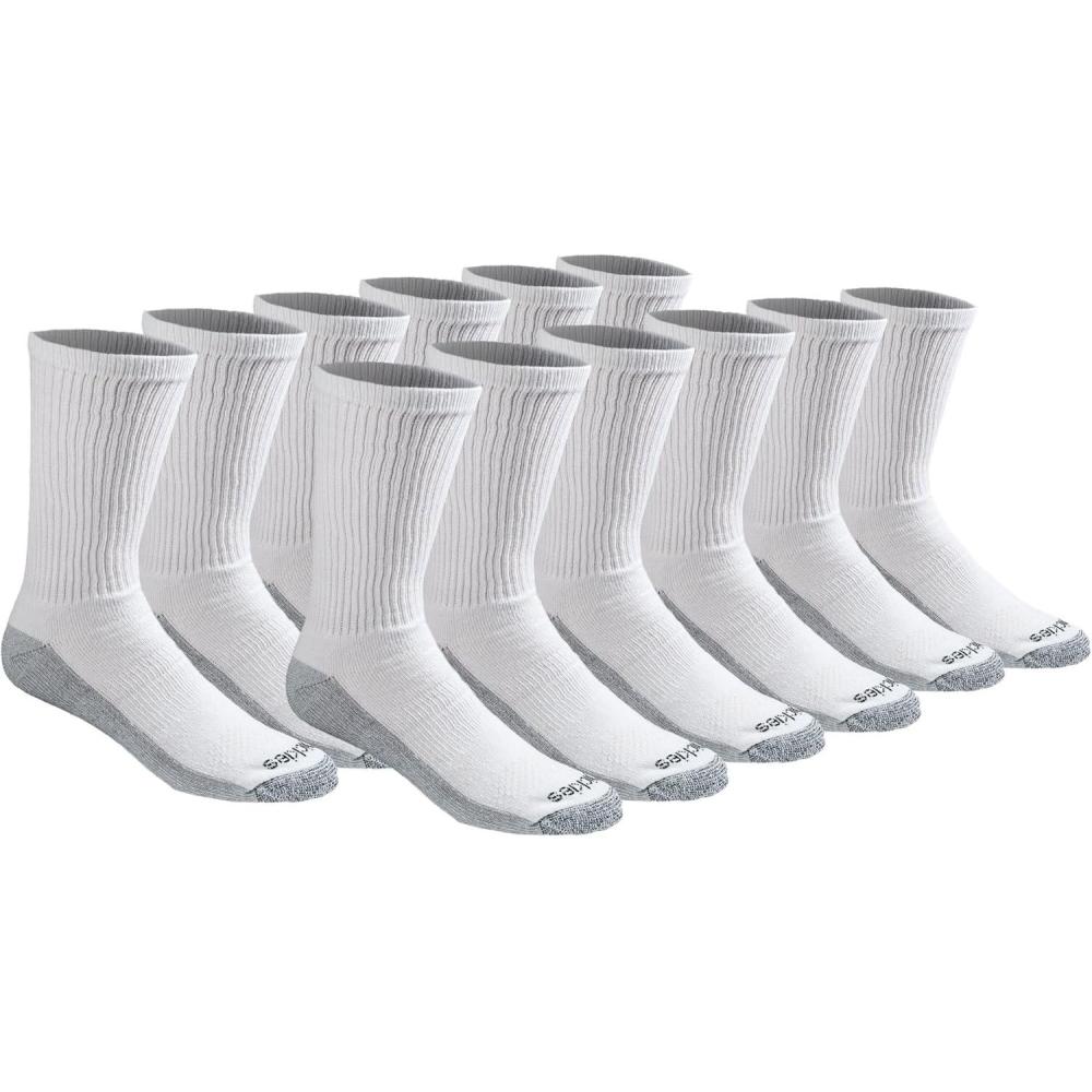 imageDickies Mens DriTech Original Moisture Control Crew Socks Available in MXXL 6 12 18 PairsWhite 12 Pairs
