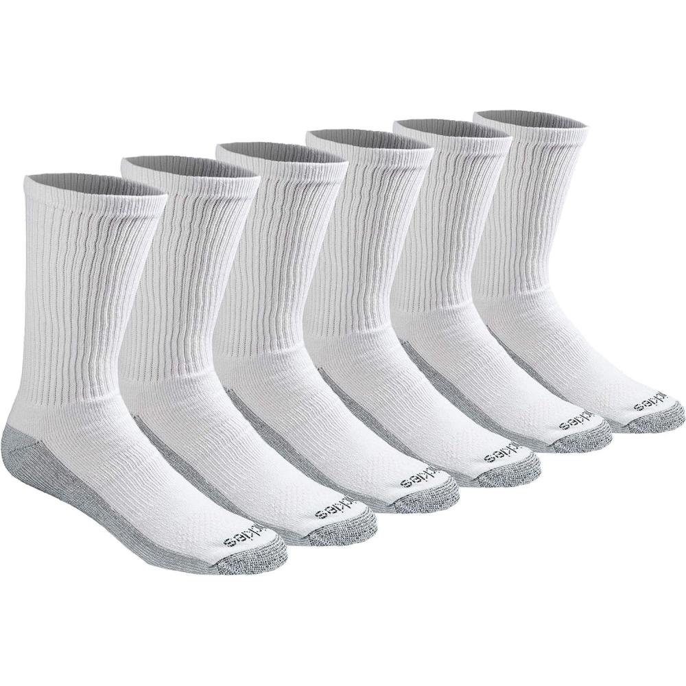 imageDickies Mens DriTech Original Moisture Control Crew Socks Available in MXXL 6 12 18 PairsWhite 6 Pairs