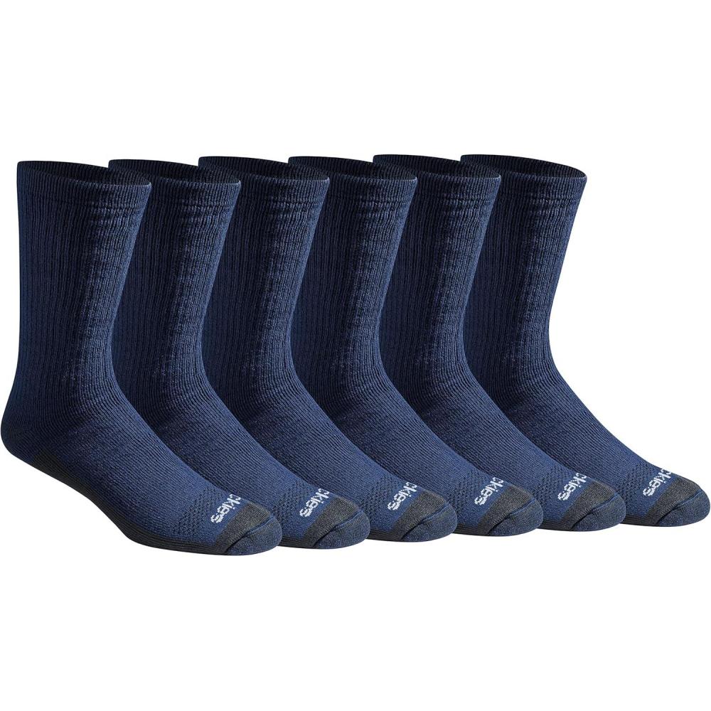 imageDickies Mens Dritech Moisture Control Max Full Cushion Crew Socks Available in MXL 6 12 PairsNavy Marl 6 Pairs
