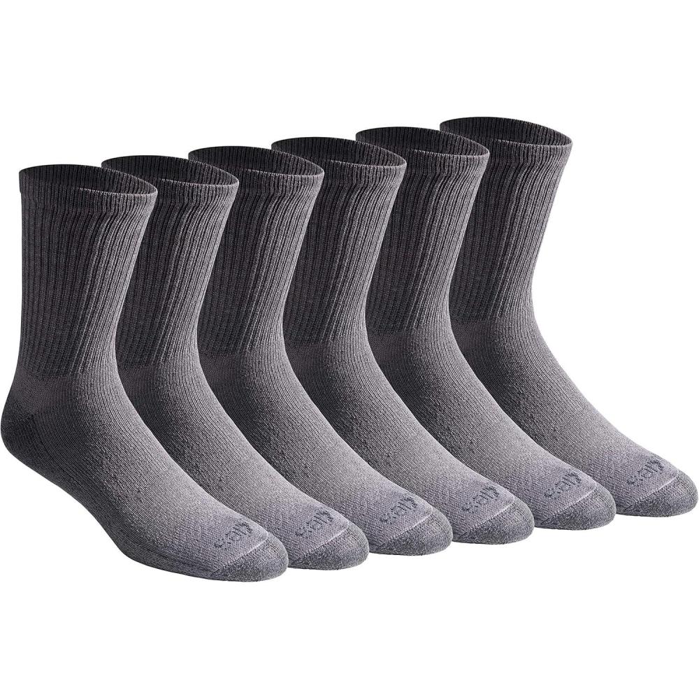 imageDickies Mens Dritech Moisture Control Midcrew Comfort Length Socks Available in Mxl 6 12 PairsGrey