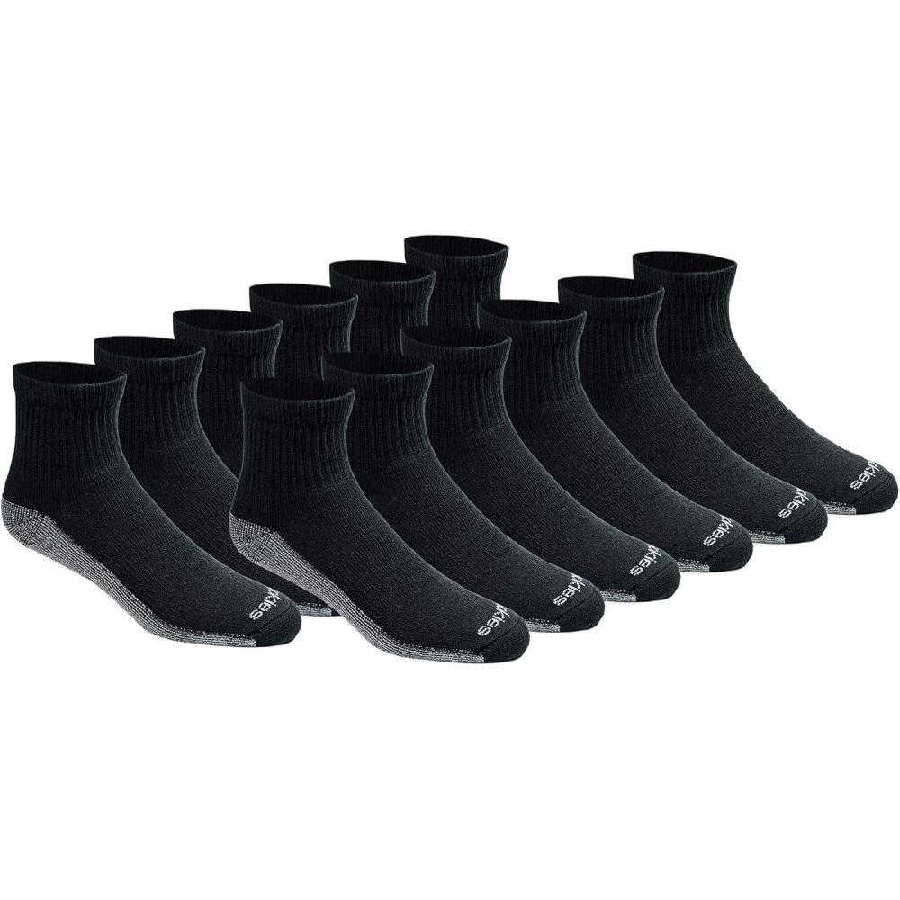 imageDickies Mens Dritech Moisture Control Quarter Socks Available in MXXL 6 12 18 PairsBlack 12 Pairs