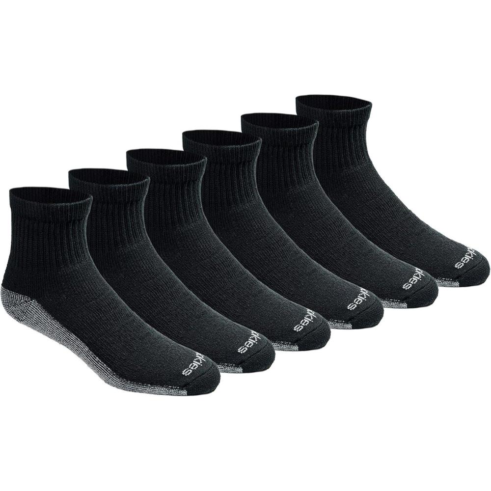 imageDickies Mens Dritech Moisture Control Quarter Socks Available in MXXL 6 12 18 PairsBlack 6 Pairs