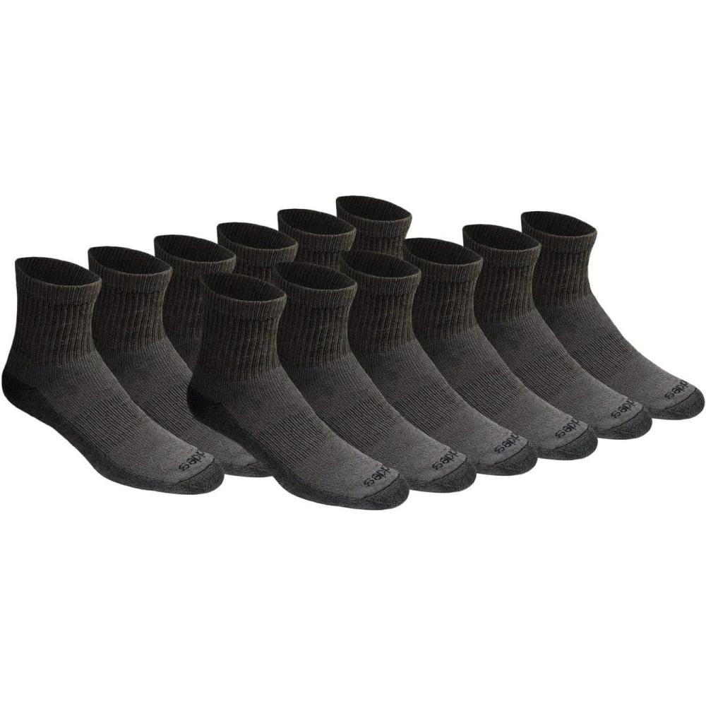 imageDickies Mens Dritech Moisture Control Quarter Socks Available in MXXL 6 12 18 PairsCharcoal 12 Pairs