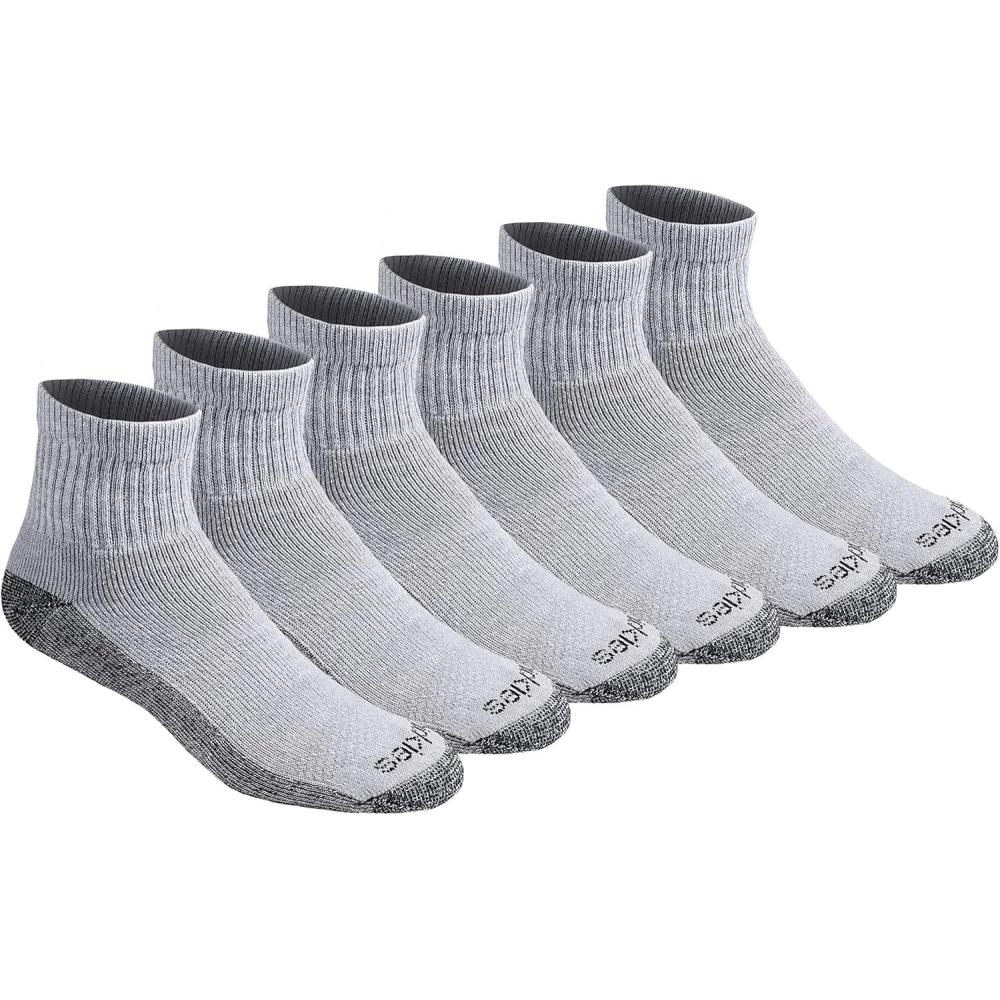 imageDickies Mens Dritech Moisture Control Quarter Socks Available in MXXL 6 12 18 PairsGrey 6 Pairs
