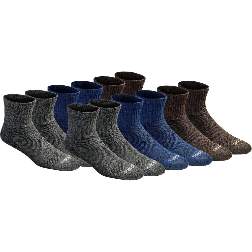 imageDickies Mens Dritech Moisture Control Quarter Socks Available in MXXL 6 12 18 PairsGreyBlueBrown 12 Pairs