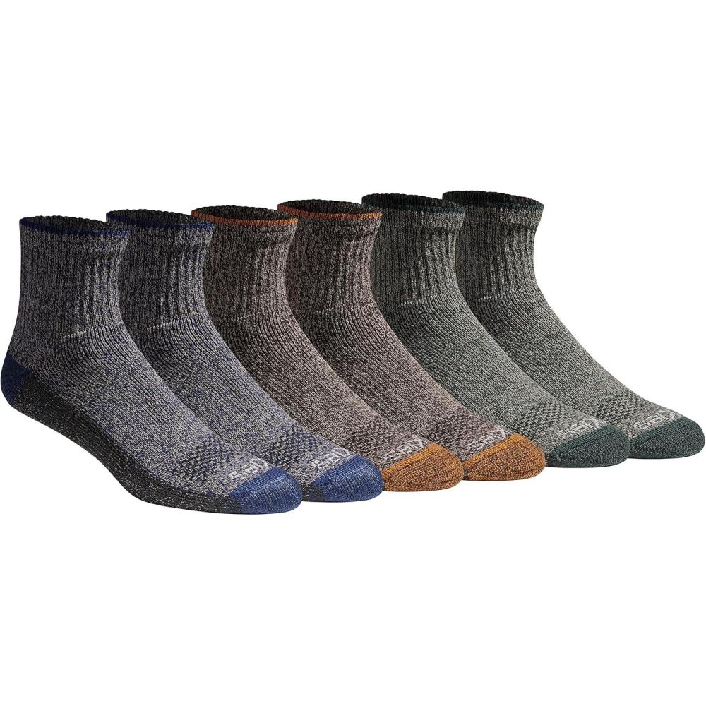 imageDickies Mens Dritech Moisture Control Quarter Socks Available in MXXL 6 12 18 PairsHeathered Colors 6 Pairs