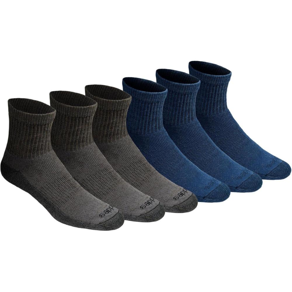 imageDickies Mens Dritech Moisture Control Quarter Socks Available in MXXL 6 12 18 PairsMixed Denim 6 Pairs