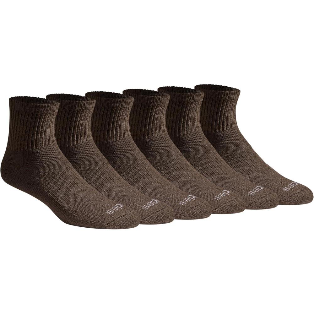 imageDickies Mens Dritech Moisture Control Quarter Socks Available in MXXL 6 12 18 PairsSolid Brown 6 Pairs