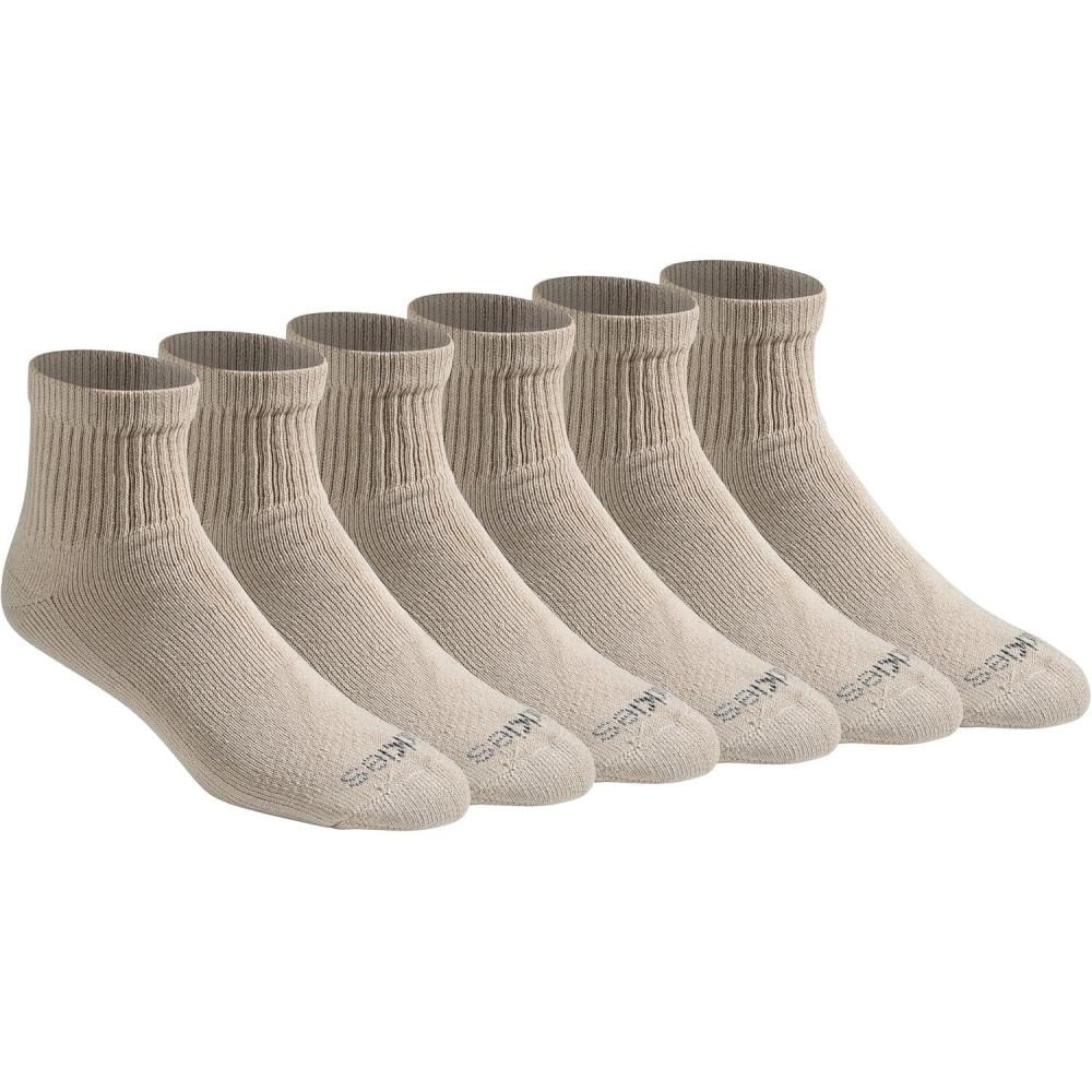 imageDickies Mens Dritech Moisture Control Quarter Socks Available in MXXL 6 12 18 PairsSolid Khaki 6 Pairs