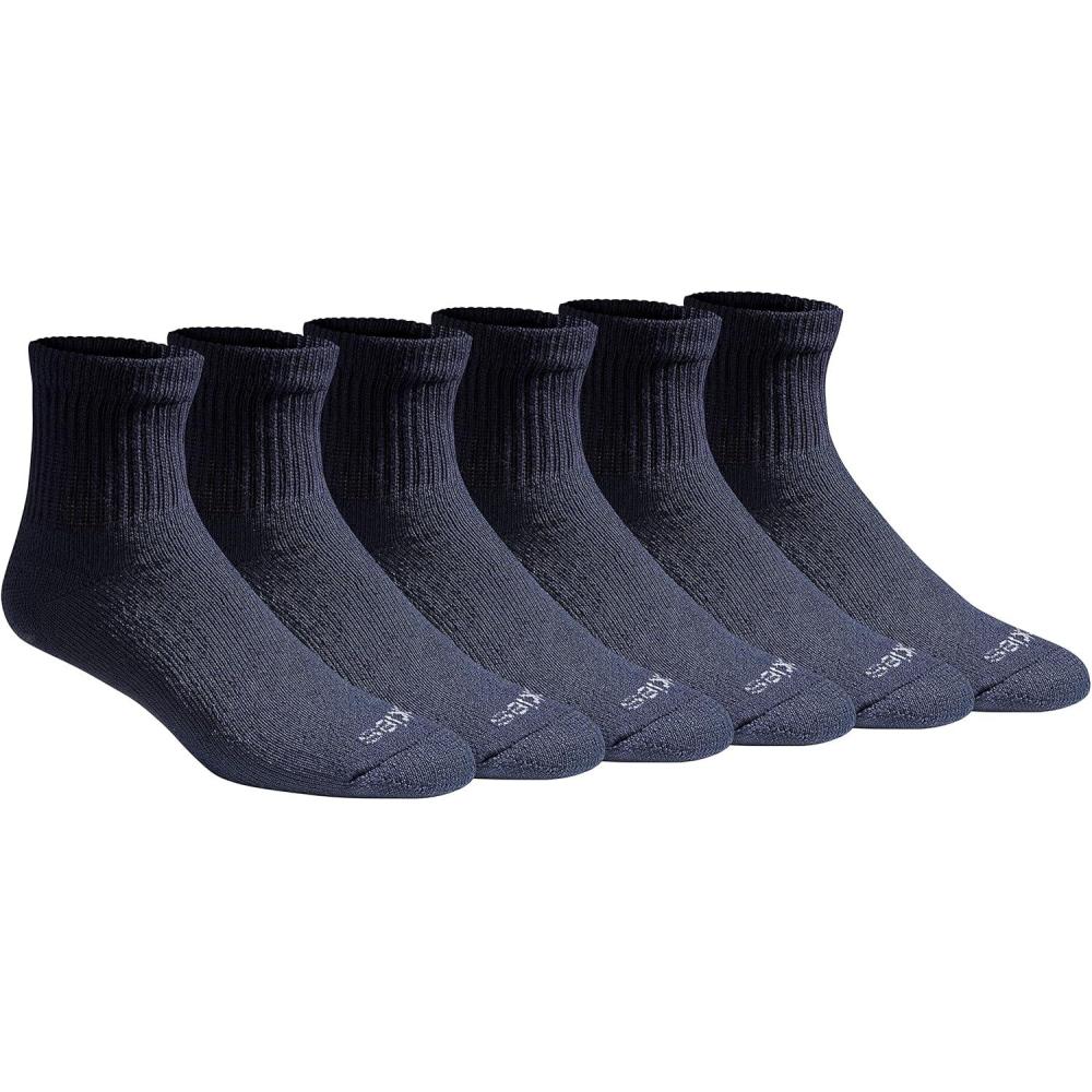 imageDickies Mens Dritech Moisture Control Quarter Socks Available in MXXL 6 12 18 PairsSolid Navy 6 Pairs